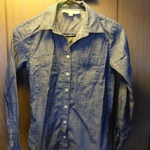 Ann Taylor LOFT chambray shirt XXS P diamond